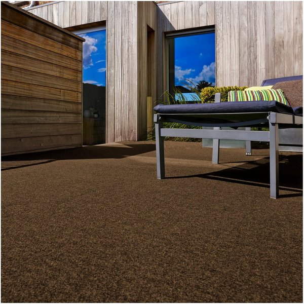 Andiamo Kunstrasen Field, Gesamthöhe ca. 4 mm, rechteckig, für Balkon & Terrasse, mit Drainage-Noppen, Nadelfilz-Optik