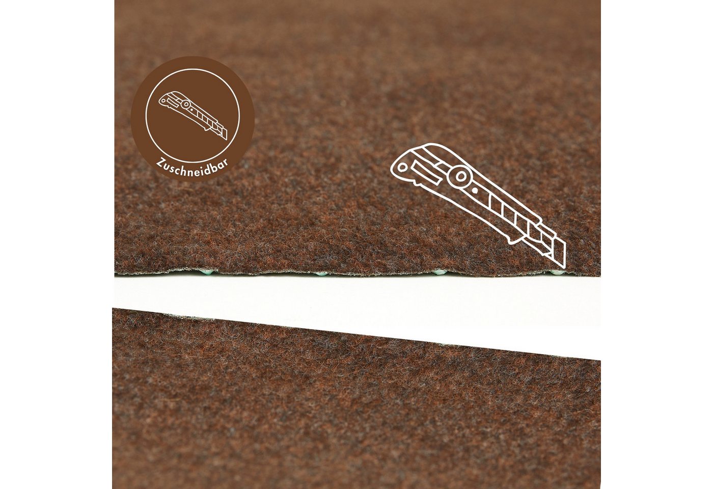 Andiamo Kunstrasen Field, Gesamthöhe ca. 4 mm, rechteckig, für Balkon & Terrasse, mit Drainage-Noppen, Nadelfilz-Optik – Bild 5 von 5