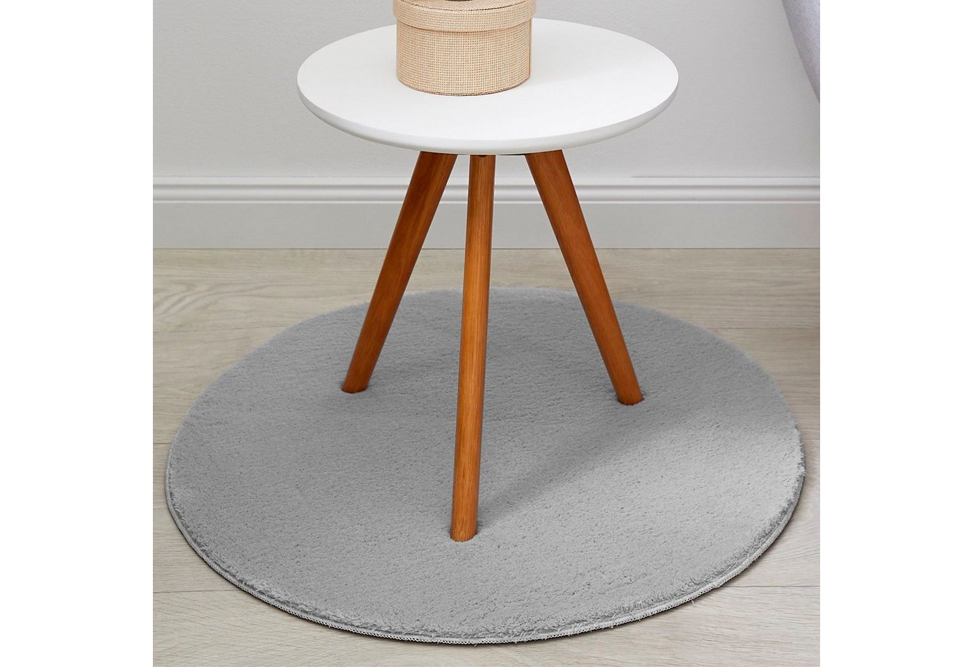 Andiamo Teppich Arezzo, rund, Höhe: 16 mm, Uni Farben, weicher Flor, waschbar, ideal im Wohnzimmer & Schlafzimmer – Bild 2 von 5