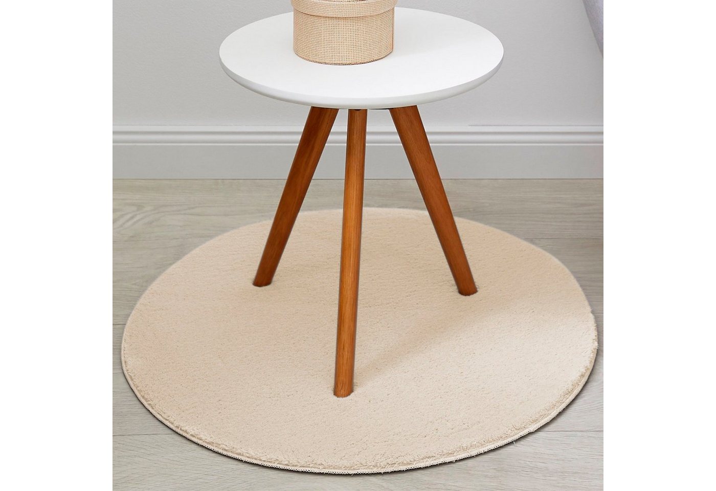 Andiamo Teppich Arezzo, rund, Höhe: 16 mm, Uni Farben, weicher Flor, waschbar, ideal im Wohnzimmer & Schlafzimmer – Bild 2 von 5