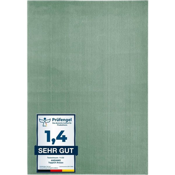 Andiamo Teppich Arezzo, rechteckig, Höhe: 16 mm, Uni Farben, weicher Flor, waschbar, ideal im Wohnzimmer & Schlafzimmer