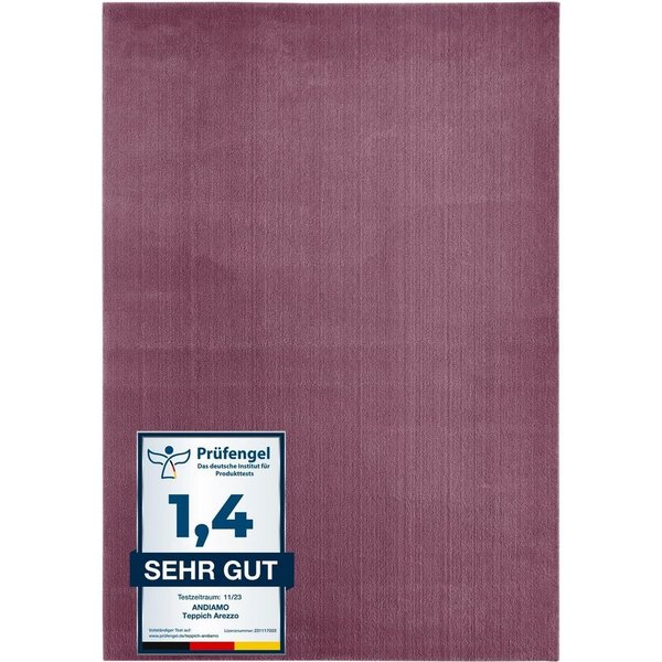 Andiamo Teppich Arezzo, rechteckig, Höhe: 16 mm, Uni Farben, weicher Flor, waschbar, ideal im Wohnzimmer & Schlafzimmer