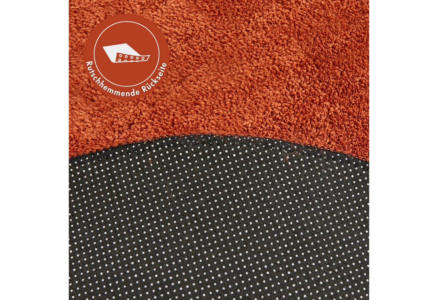 Andiamo Teppich Arezzo, rund, Höhe: 16 mm, Uni Farben, weicher Flor, waschbar, ideal im Wohnzimmer & Schlafzimmer – Bild 5 von 5