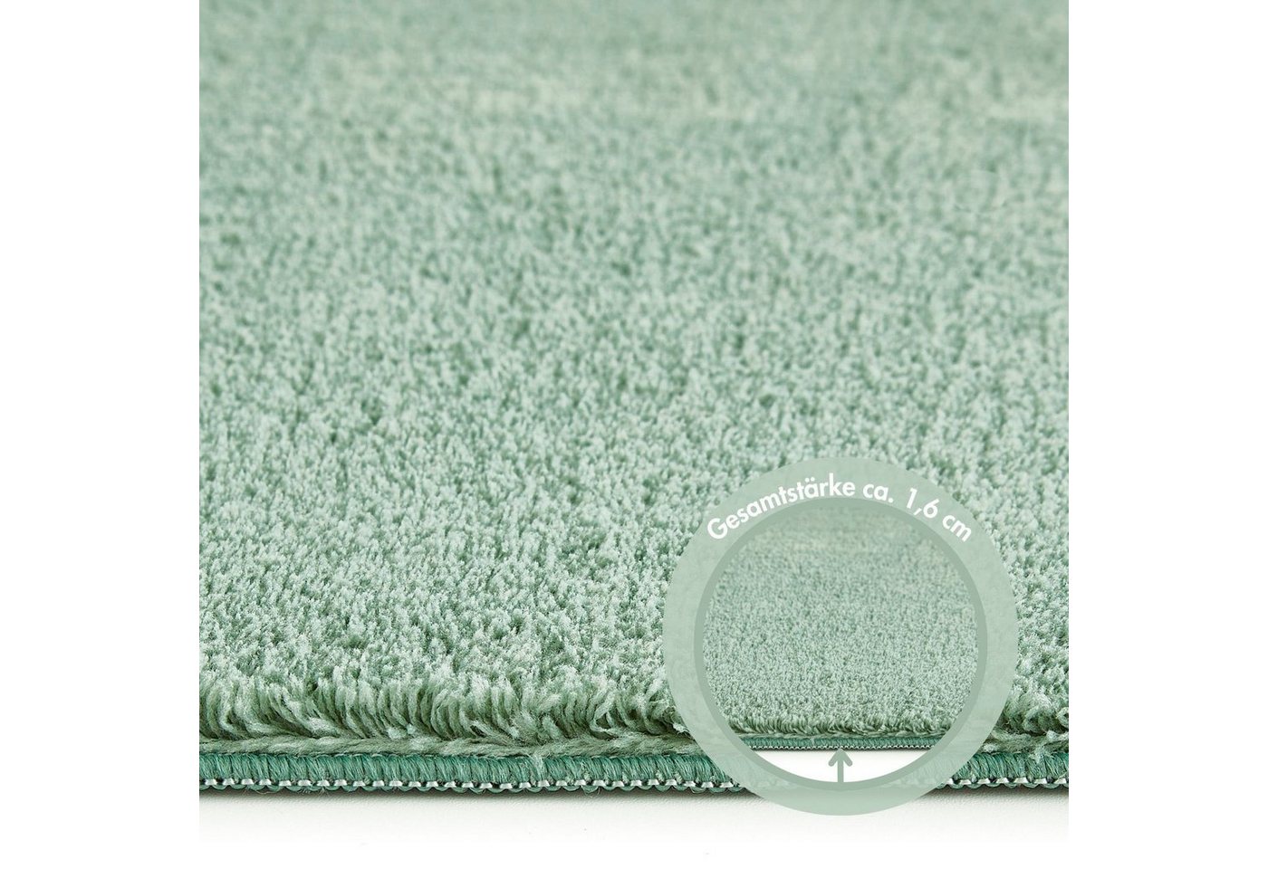 Andiamo Teppich Arezzo, rechteckig, Höhe: 16 mm, Uni Farben, weicher Flor, waschbar, ideal im Wohnzimmer & Schlafzimmer – Bild 5 von 5