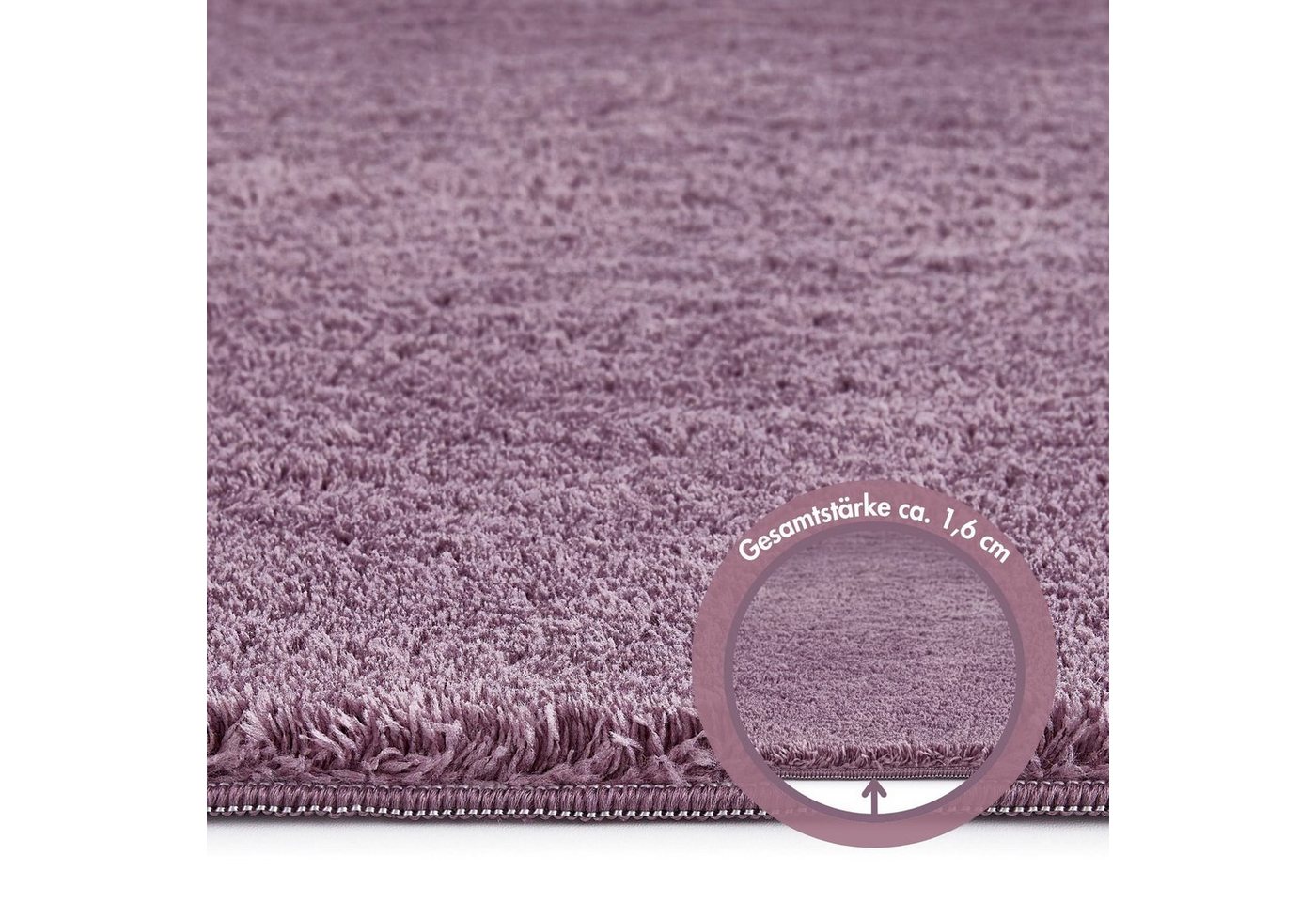 Andiamo Teppich Arezzo, rechteckig, Höhe: 16 mm, Uni Farben, weicher Flor, waschbar, ideal im Wohnzimmer & Schlafzimmer – Bild 5 von 5