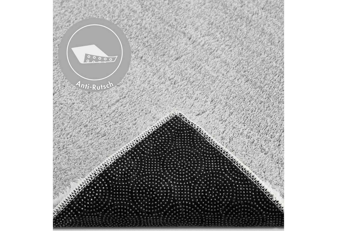 Andiamo Teppich Arezzo, rechteckig, Höhe: 16 mm, Uni Farben, weicher Flor, waschbar, ideal im Wohnzimmer & Schlafzimmer – Bild 4 von 5