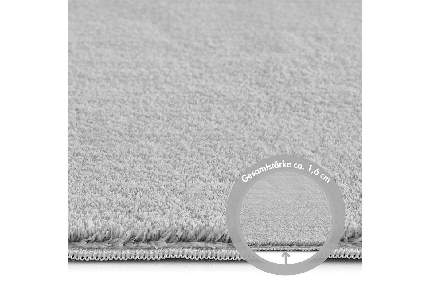 Andiamo Teppich Arezzo, rechteckig, Höhe: 16 mm, Uni Farben, weicher Flor, waschbar, ideal im Wohnzimmer & Schlafzimmer – Bild 5 von 5