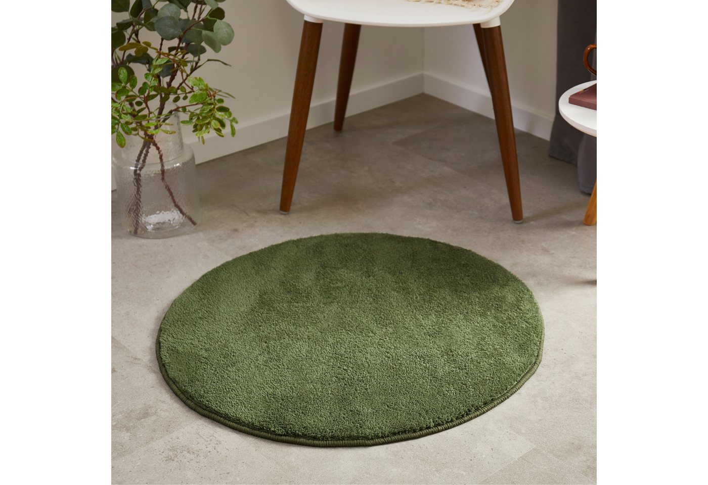 Andiamo Teppich Arezzo, rund, Höhe: 16 mm, Uni Farben, weicher Flor, waschbar, ideal im Wohnzimmer & Schlafzimmer – Bild 2 von 5