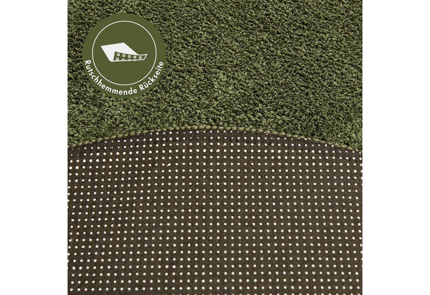 Andiamo Teppich Arezzo, rund, Höhe: 16 mm, Uni Farben, weicher Flor, waschbar, ideal im Wohnzimmer & Schlafzimmer – Bild 5 von 5