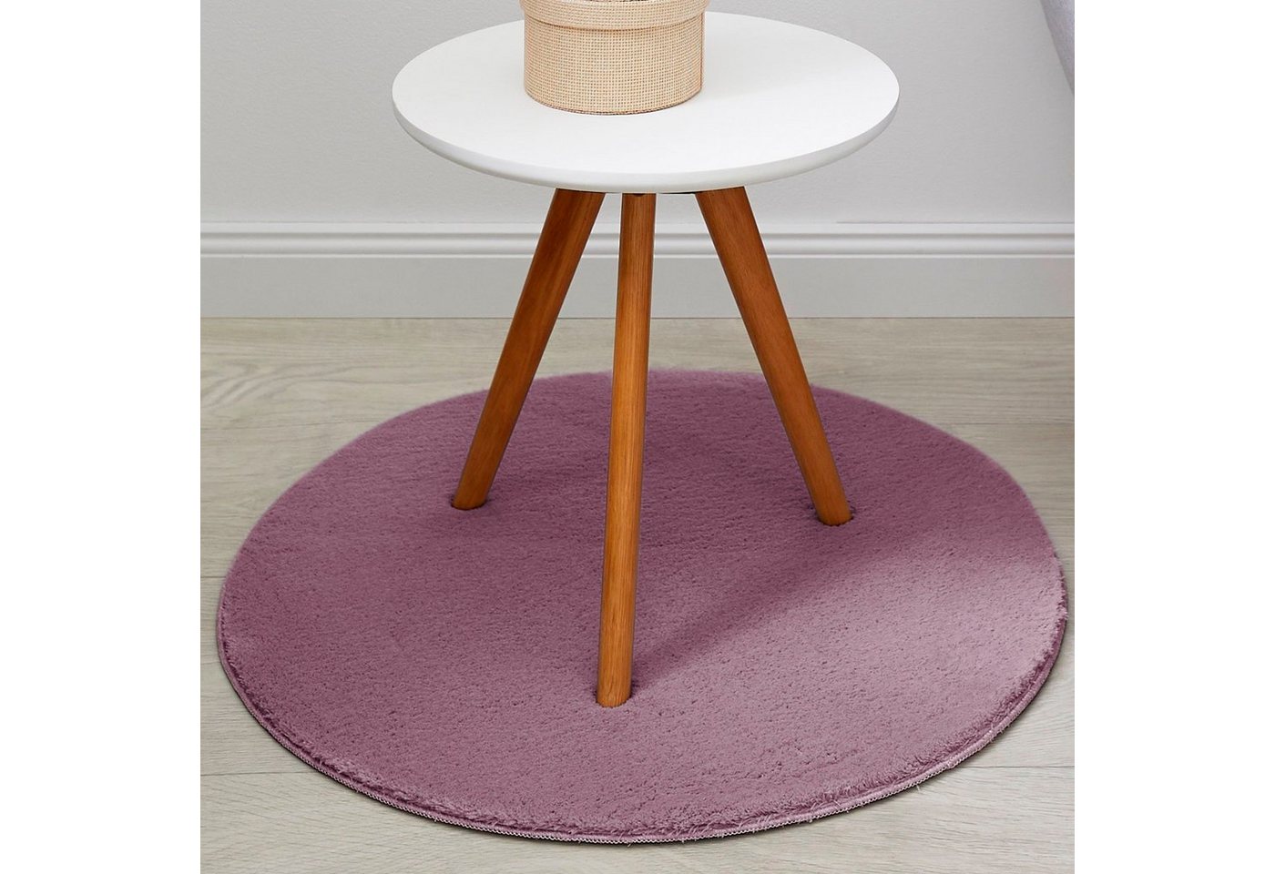 Andiamo Teppich Arezzo, rund, Höhe: 16 mm, Uni Farben, weicher Flor, waschbar, ideal im Wohnzimmer & Schlafzimmer – Bild 2 von 5