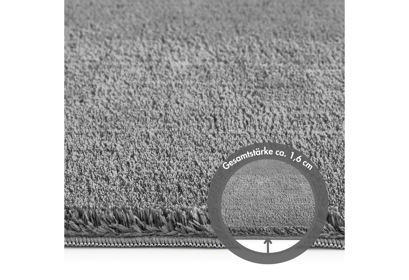 Andiamo Teppich Arezzo, rechteckig, Höhe: 16 mm, Uni Farben, weicher Flor, waschbar, ideal im Wohnzimmer & Schlafzimmer – Bild 5 von 5