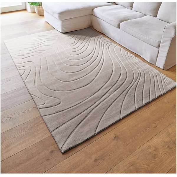 Andiamo Teppich Dale, rechteckig, Höhe: 10 mm, Uni Farben, Hoch-Tief-Struktur, Carving-Effekt, Wohnzimmer
