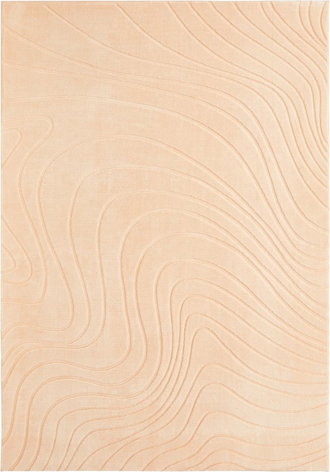 Andiamo Teppich Dale, rechteckig, Höhe: 10 mm, Uni Farben, Hoch-Tief-Struktur, Carving-Effekt, Wohnzimmer – Bild 2 von 5