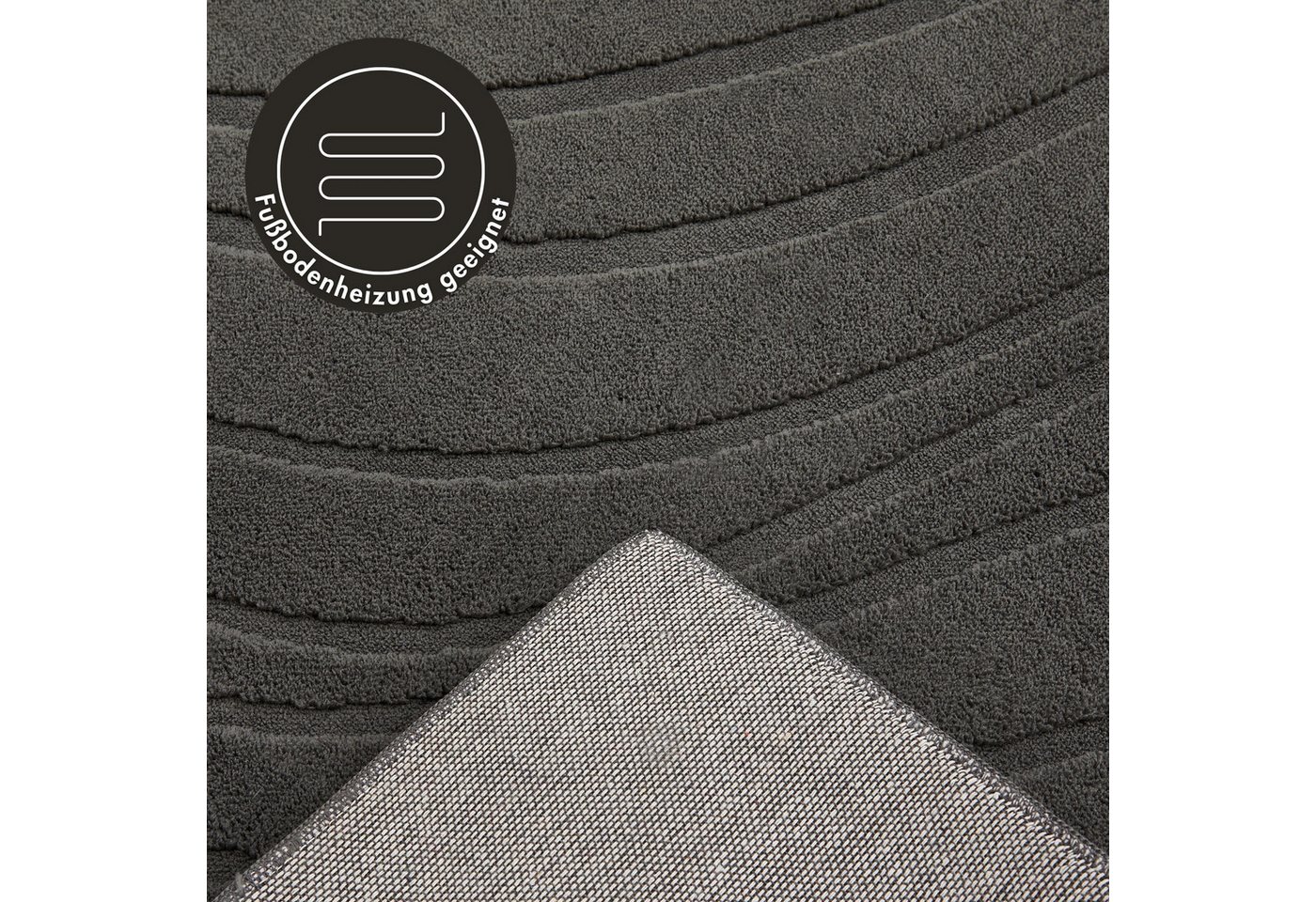 Andiamo Teppich Dale, rechteckig, Höhe: 10 mm, Uni Farben, Hoch-Tief-Struktur, Carving-Effekt, Wohnzimmer – Bild 4 von 5