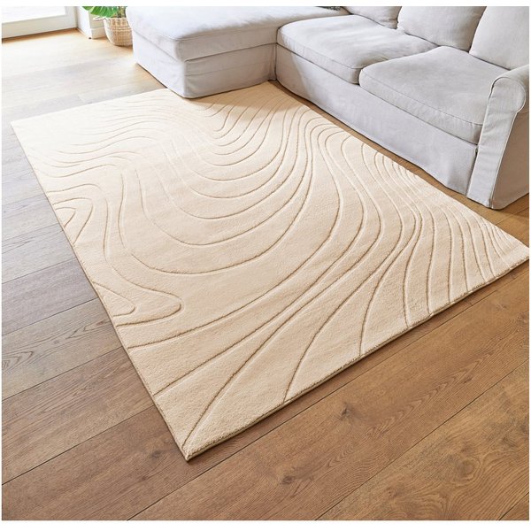 Andiamo Teppich Dale, rechteckig, Höhe: 10 mm, Uni Farben, Hoch-Tief-Struktur, Carving-Effekt, Wohnzimmer