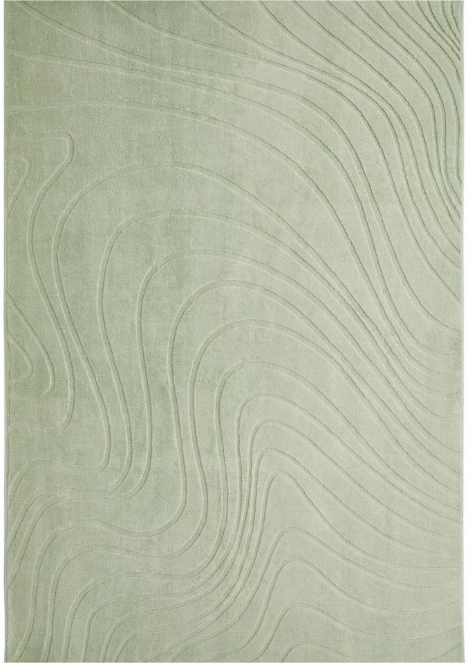 Andiamo Teppich Dale, rechteckig, Höhe: 10 mm, Uni Farben, Hoch-Tief-Struktur, Carving-Effekt, Wohnzimmer – Bild 2 von 5