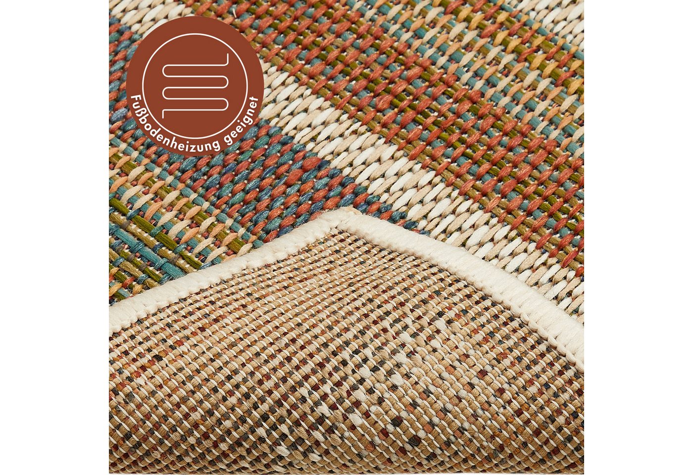 Andiamo Teppich Sedona Streifen, rechteckig, Höhe: 5 mm, Flachgewebe, gestreift, In- und Outdoor geeignet – Bild 5 von 5