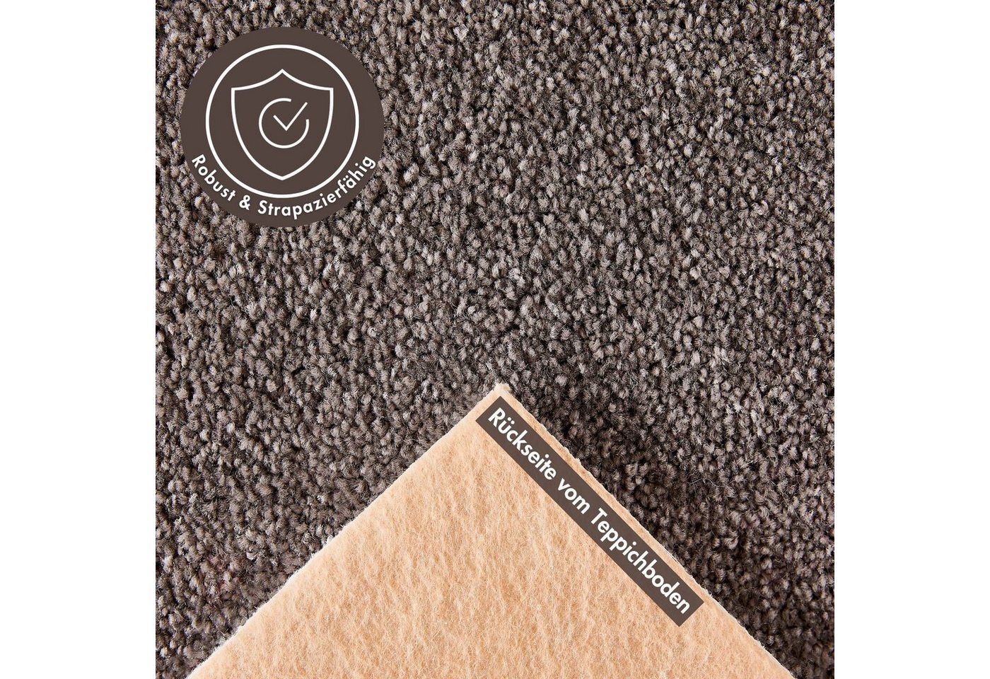 Andiamo Teppichboden Bari, Frisee-Velours, Gesamthöhe ca. 12 mm, Luxusklasse LC3, rechteckig, Uni Farben, Breite 400 cm oder 500 cm, strapazierfähig & pflegelei – Bild 2 von 5