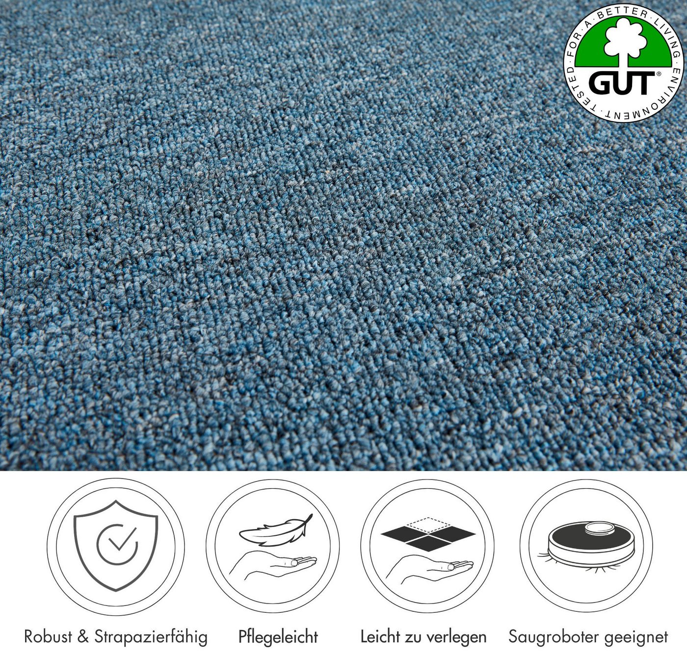 Andiamo Teppichboden Bob, Feinschlinge, Gesamthöhe ca. 4,5 mm, Luxusklasse LC1, rechteckig, meliert, Breite 200, 400 oder 500 cm, strapazierfähig & pflegeleicht – Bild 3 von 5