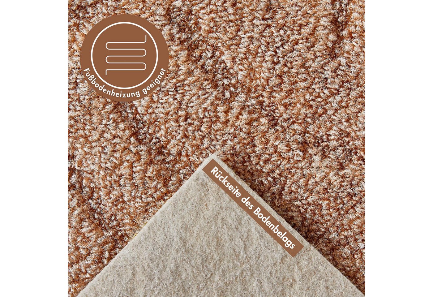 Andiamo Teppichboden Emmy, Strukturschlinge, Gesamthöhe ca. 9 mm, Luxusklasse LC1, rechteckig, Breite 200, 300, 400 oder 500 cm, Hoch-Tief Effekt, strapazierfäh – Bild 3 von 5