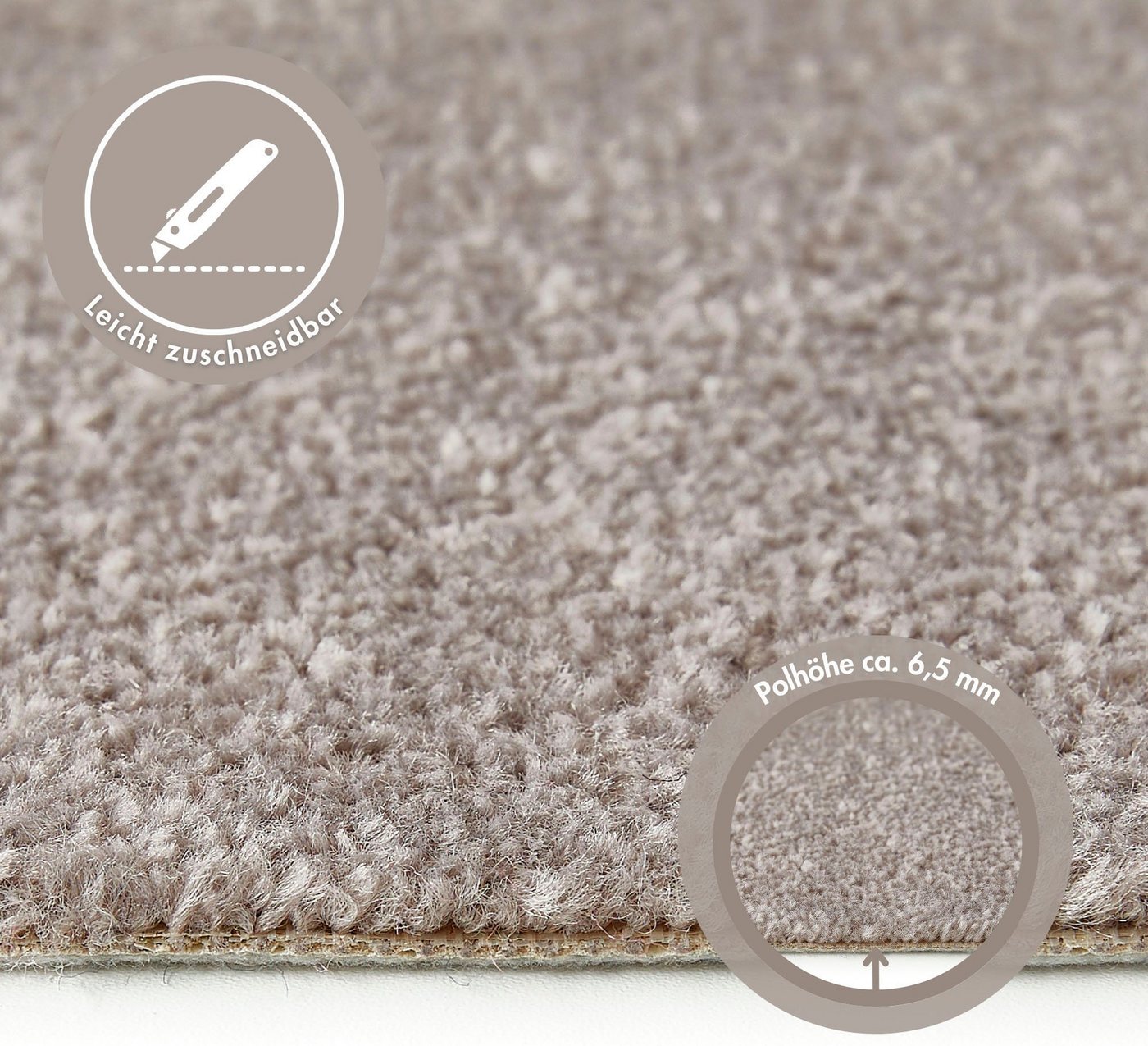 Andiamo Teppichboden Ines, Kräuselvelours, Gesamthöhe ca. 8,5 mm, Luxusklasse LC2, rechteckig, Uni Farben, Breite 400 cm, strapazierfähig & pflegeleicht – Bild 4 von 5