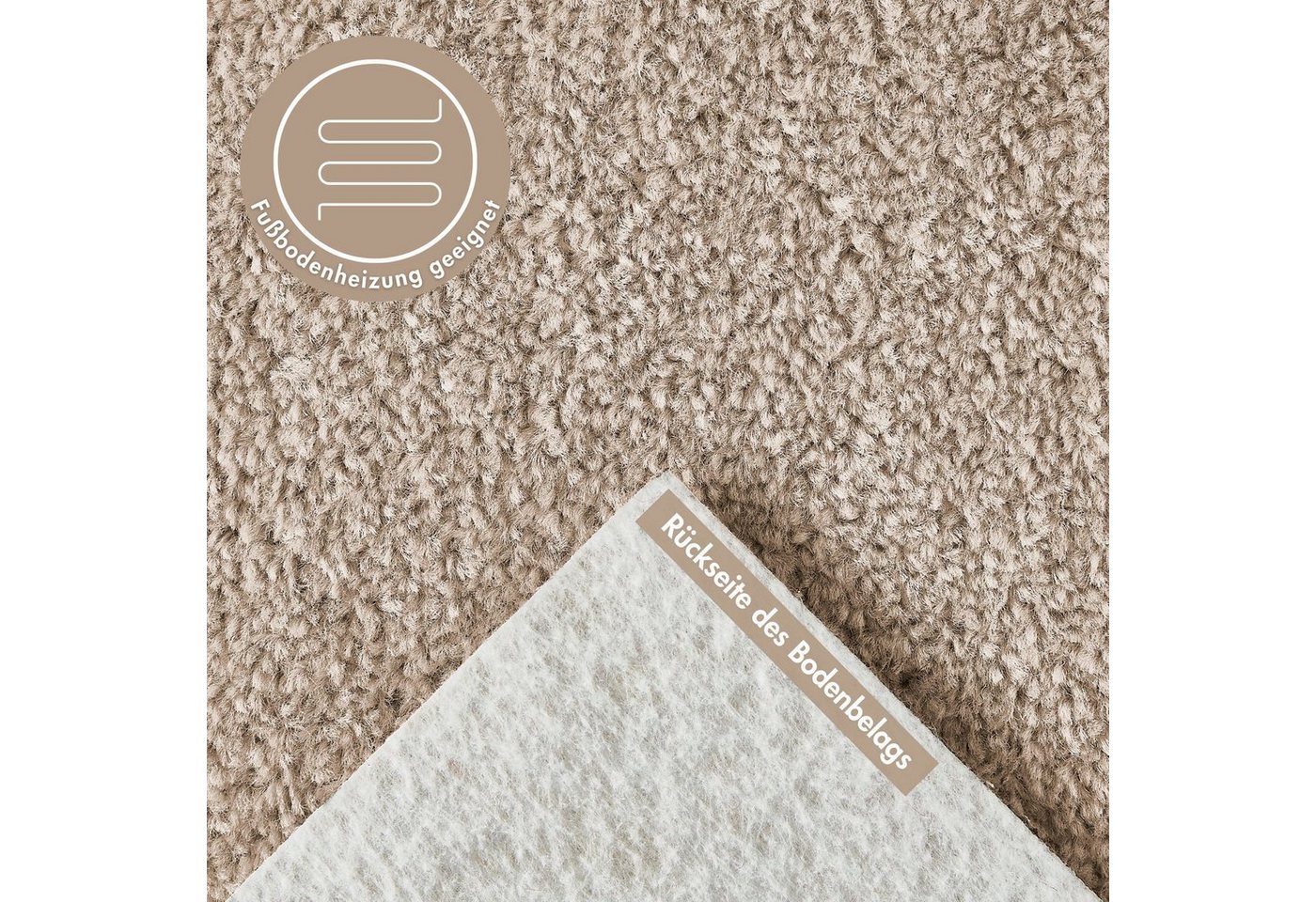 Andiamo Teppichboden Ines, Kräuselvelours, Gesamthöhe ca. 8,5 mm, Luxusklasse LC2, rechteckig, Uni Farben, Breite 400 cm, strapazierfähig & pflegeleicht – Bild 2 von 5