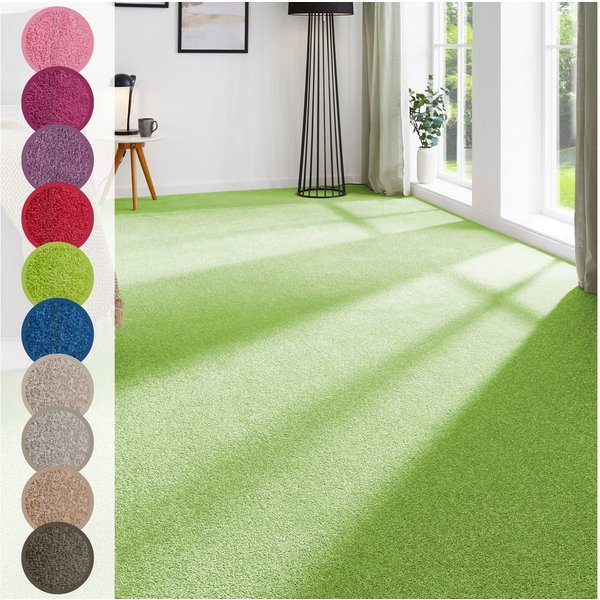 Andiamo Teppichboden Ines, Kräuselvelours, Gesamthöhe ca. 8,5 mm, Luxusklasse LC2, rechteckig, Uni Farben, Breite 400 cm, strapazierfähig & pflegeleicht