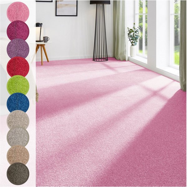 Andiamo Teppichboden Ines, Kräuselvelours, Gesamthöhe ca. 8,5 mm, Luxusklasse LC2, rechteckig, Uni Farben, Breite 400 cm, strapazierfähig & pflegeleicht