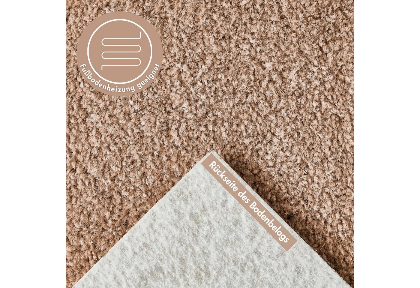 Andiamo Teppichboden Ines, Kräuselvelours, Gesamthöhe ca. 8,5 mm, Luxusklasse LC2, rechteckig, Uni Farben, Breite 400 cm, strapazierfähig & pflegeleicht – Bild 2 von 5