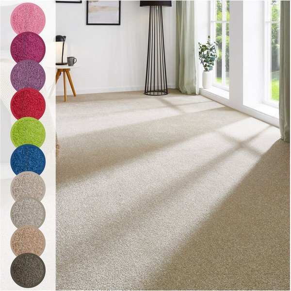 Andiamo Teppichboden Ines, Kräuselvelours, Gesamthöhe ca. 8,5 mm, Luxusklasse LC2, rechteckig, Uni Farben, Breite 400 cm, strapazierfähig & pflegeleicht