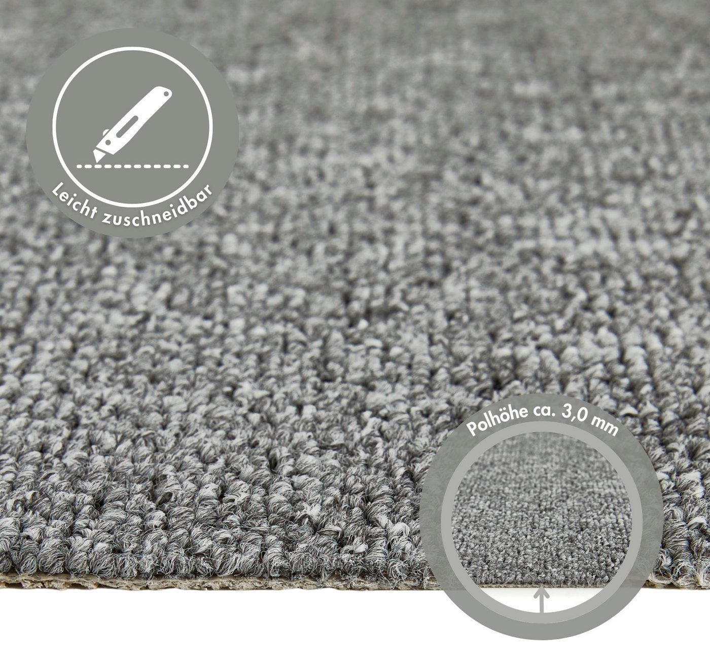 Andiamo Teppichboden Rambo, Feinschlinge, Gesamthöhe ca. 4,5 mm, Luxusklasse LC1, rechteckig, meliert, Breite 400 cm oder 500 cm, strapazierfähig & pflegeleicht – Bild 4 von 5