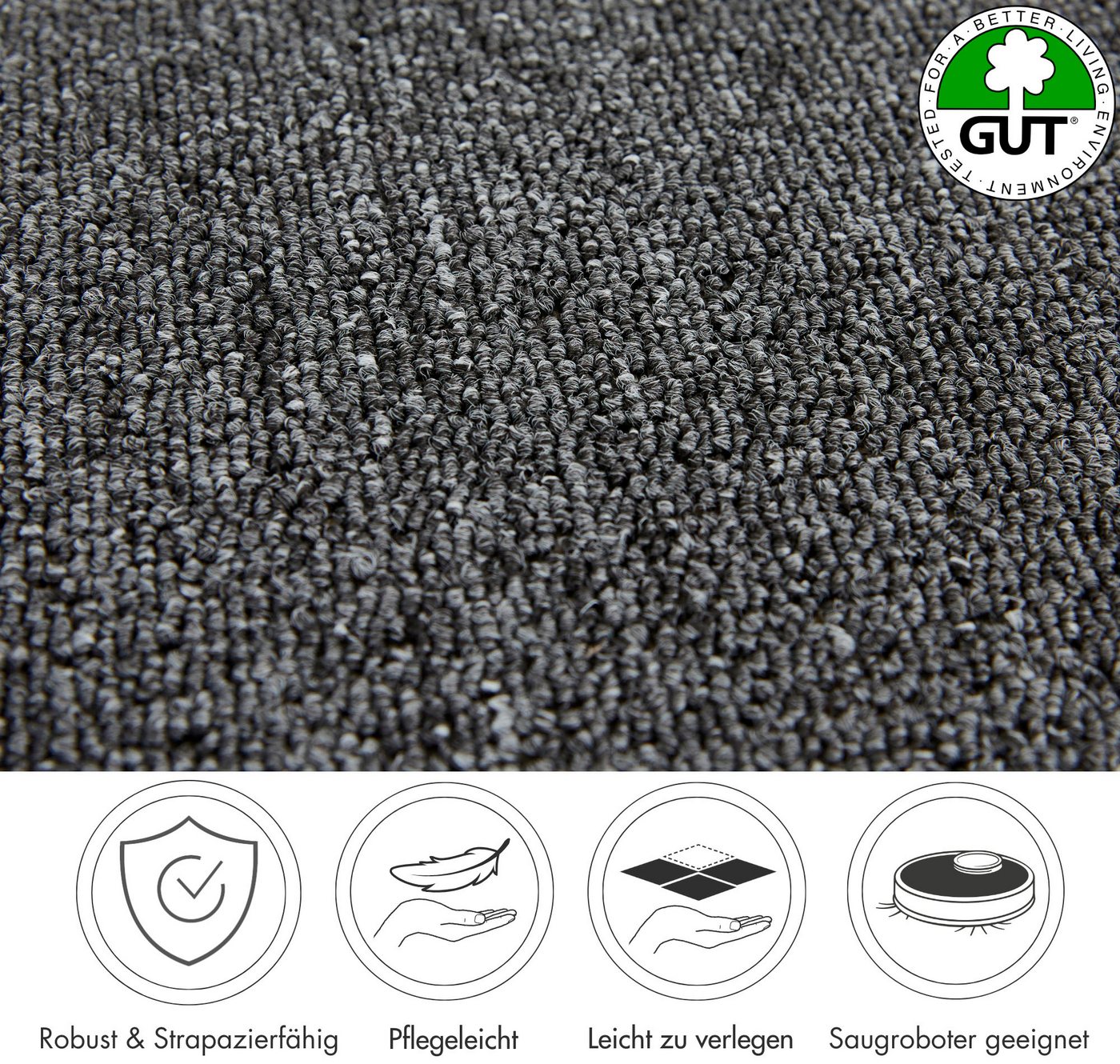 Andiamo Teppichboden Rambo, Feinschlinge, Gesamthöhe ca. 4,5 mm, Luxusklasse LC1, rechteckig, meliert, Breite 400 cm oder 500 cm, strapazierfähig & pflegeleicht – Bild 5 von 5