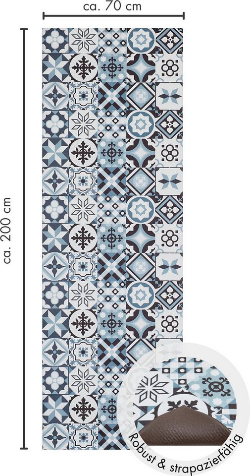 Andiamo Vinylteppich Marrakesch, rechteckig, Höhe: 3,5 mm, abwischbar, rutschhemmend, Fliesen oder Beton Design, auch als Läufer – Bild 2 von 5