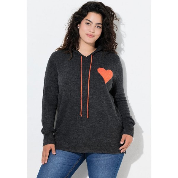 Angel of Style Strickpullover Kapuzen-Pullover Straight Fit kleines Herz