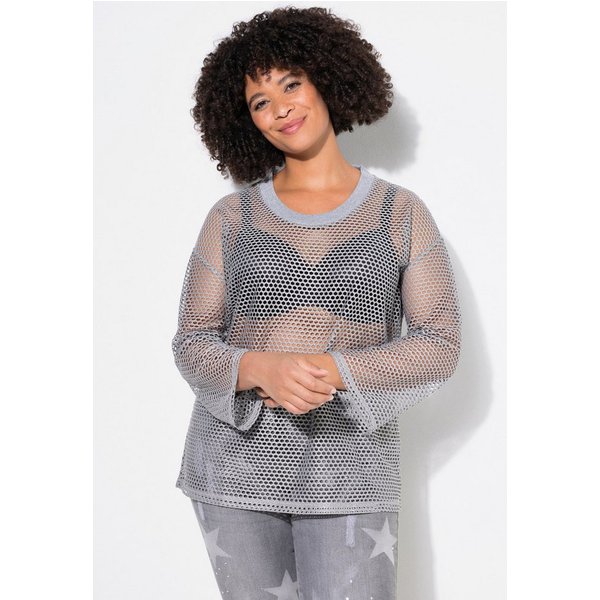 Angel of Style Strickpullover Pullover Lochstrick Metallic-Effekt