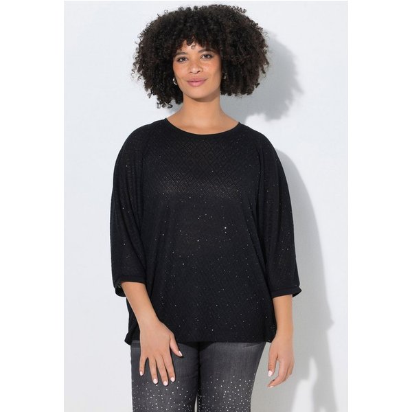 Angel of Style Strickpullover Pullover Loose Fit Lochstrick Fledermaus-halbarm