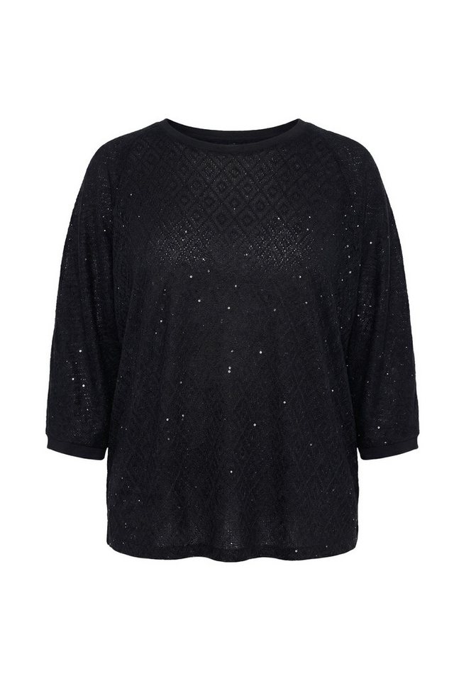 Angel of Style Strickpullover Pullover Loose Fit Lochstrick Fledermaus-halbarm – Bild 2 von 3
