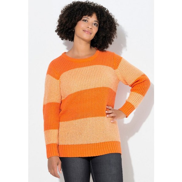 Angel of Style Strickpullover Pullover Straight Fit Blockstreifen Pailletten