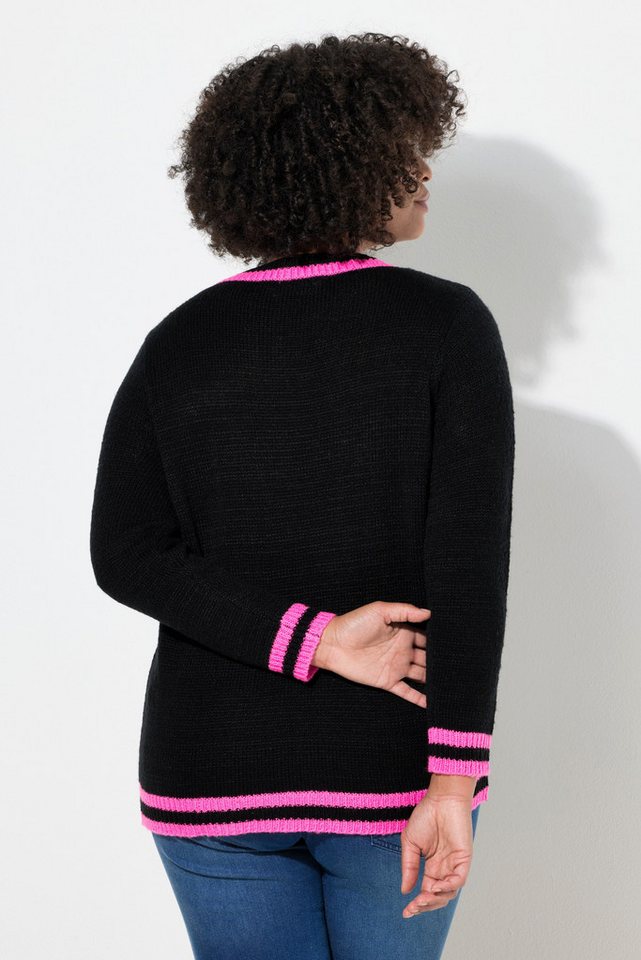 Angel of Style Strickpullover Pullover Straight Fit HAPPY Schriftzug Langarm – Bild 3 von 3