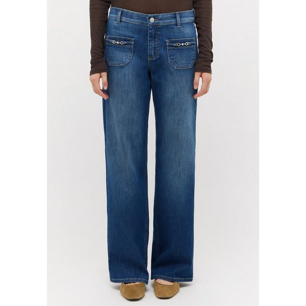 ANGELS Gerade Jeans LIZ GLORY Wide Leg, mit Schmuckelementen an den Vordertaschen