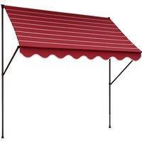 ANGERER Klemmmarkise (bordeaux, Nadelstreifen beige, 350 cm breit)