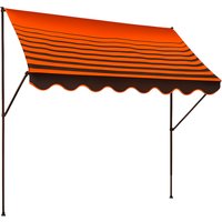 ANGERER Klemmmarkise (braun orange gestreift, 250 cm breit)