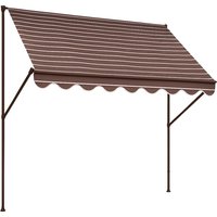ANGERER Klemmmarkise (dunkelbraun,Streifen beige, 150 cm breit)