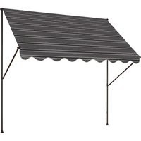 ANGERER Klemmmarkise (grau-schwarz gestreift, 400 cm breit)