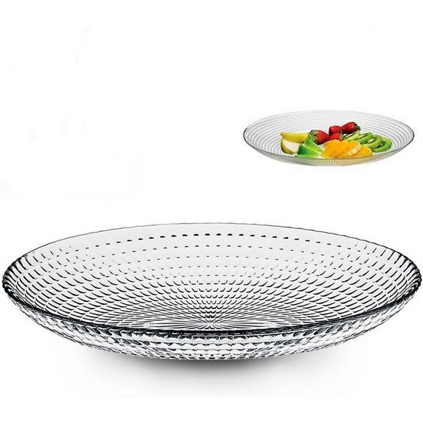 ANILAR Servierteller Servierteller Servierschale Obstschale Servierplatte Obstteller Glas S, Glas