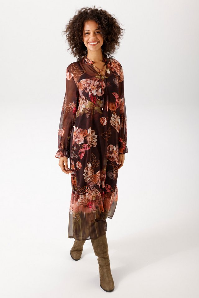Aniston CASUAL Blusenkleid mit großflächigen, farbenfrohen Blumendruck - NEUE KOLLEKTION – Bild 4 von 5