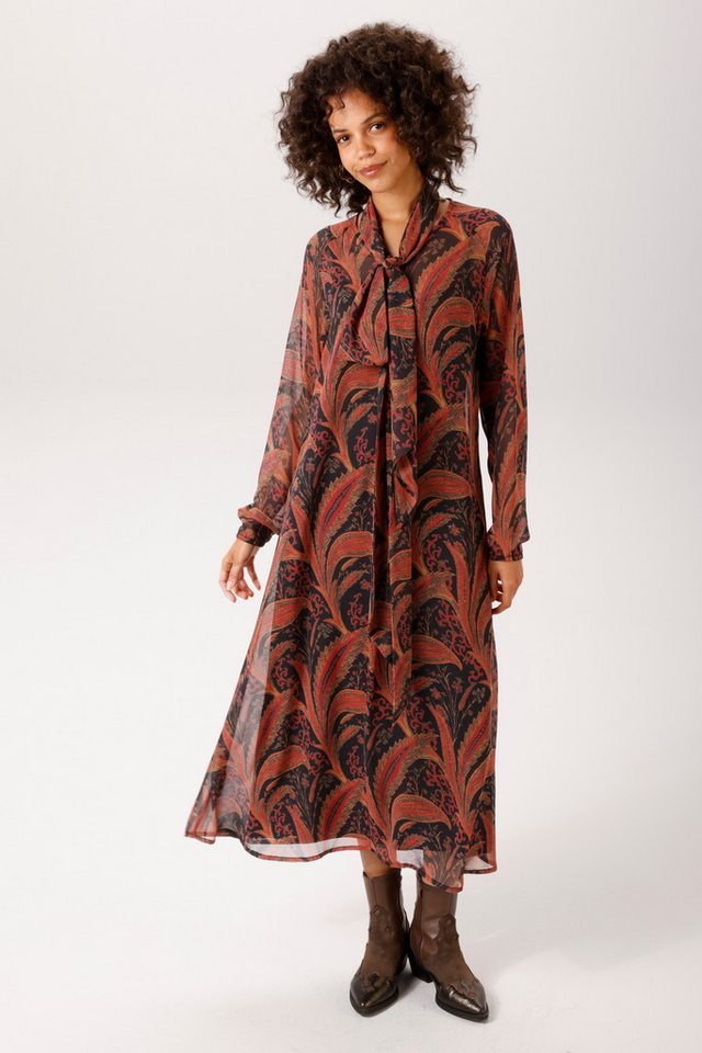 Aniston CASUAL Blusenkleid mit großflächigen, fantasievollen Blättern bedruckt - NEUE KOLLEKTION – Bild 4 von 5
