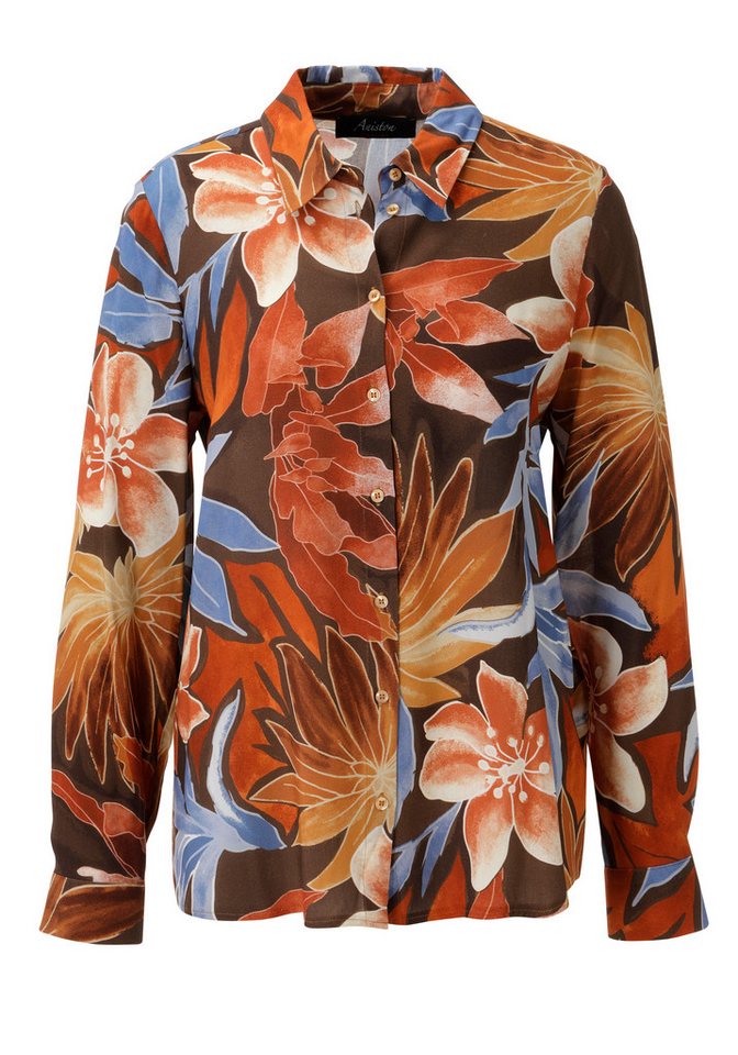 Aniston CASUAL Hemdbluse mit großflächigen Blättern und Blüten bedruckt - NEUE KOLLEKTION – Bild 5 von 5