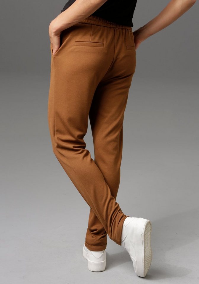 Aniston CASUAL Jerseyhose mit Biesen verziert – Bild 2 von 5