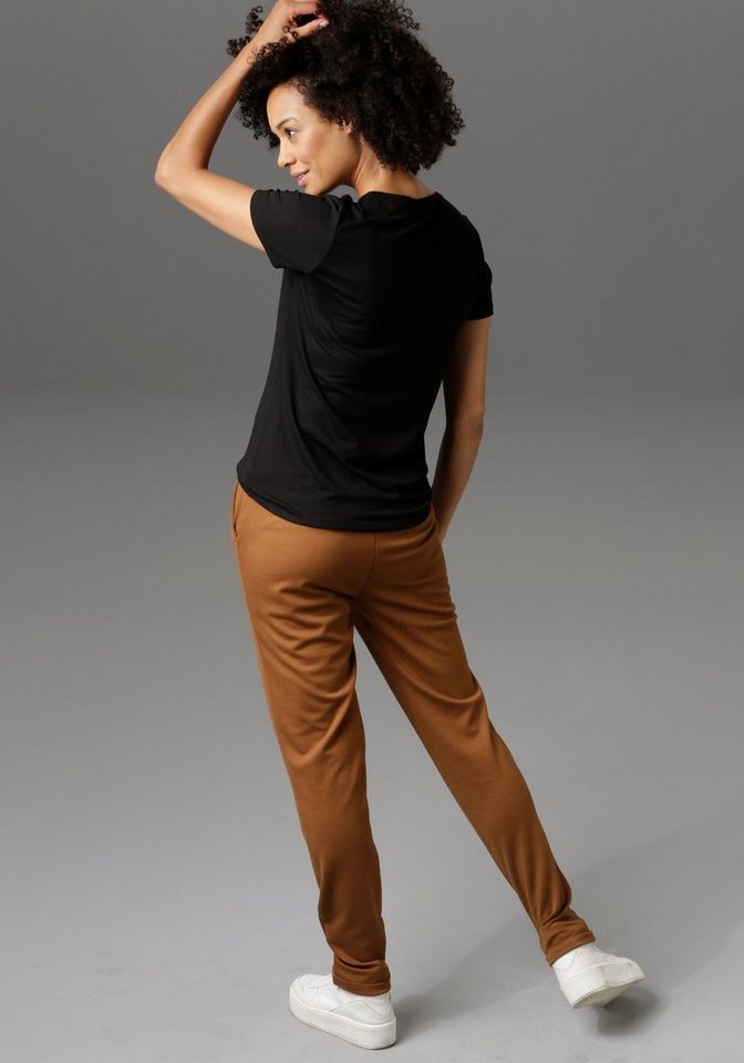 Aniston CASUAL Jerseyhose mit Biesen verziert – Bild 5 von 5